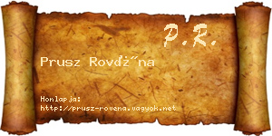 Prusz Rovéna névjegykártya
